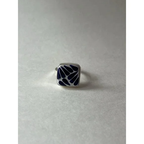 Square Talavera Ring 925 Sterling Silver  Artisan Handmade - Picture 16 of 16
